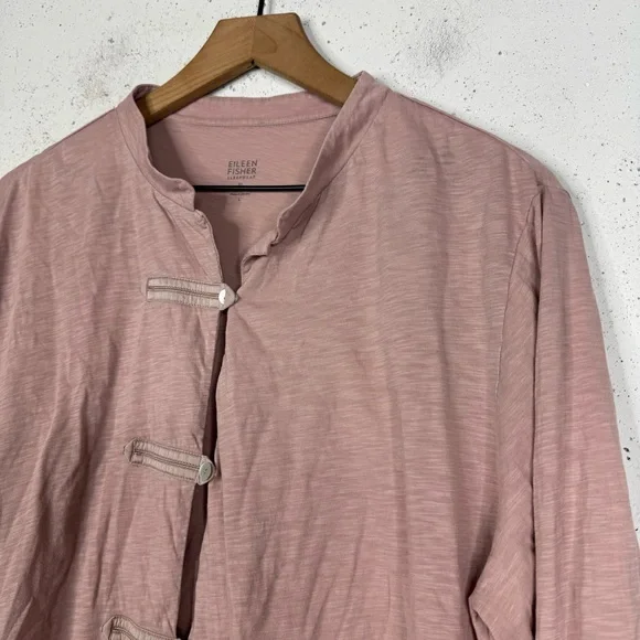 Eileen Fisher Garnet Hill Pink Cotton Silk Sleepwear Top Size Large - Picture 2 of 8